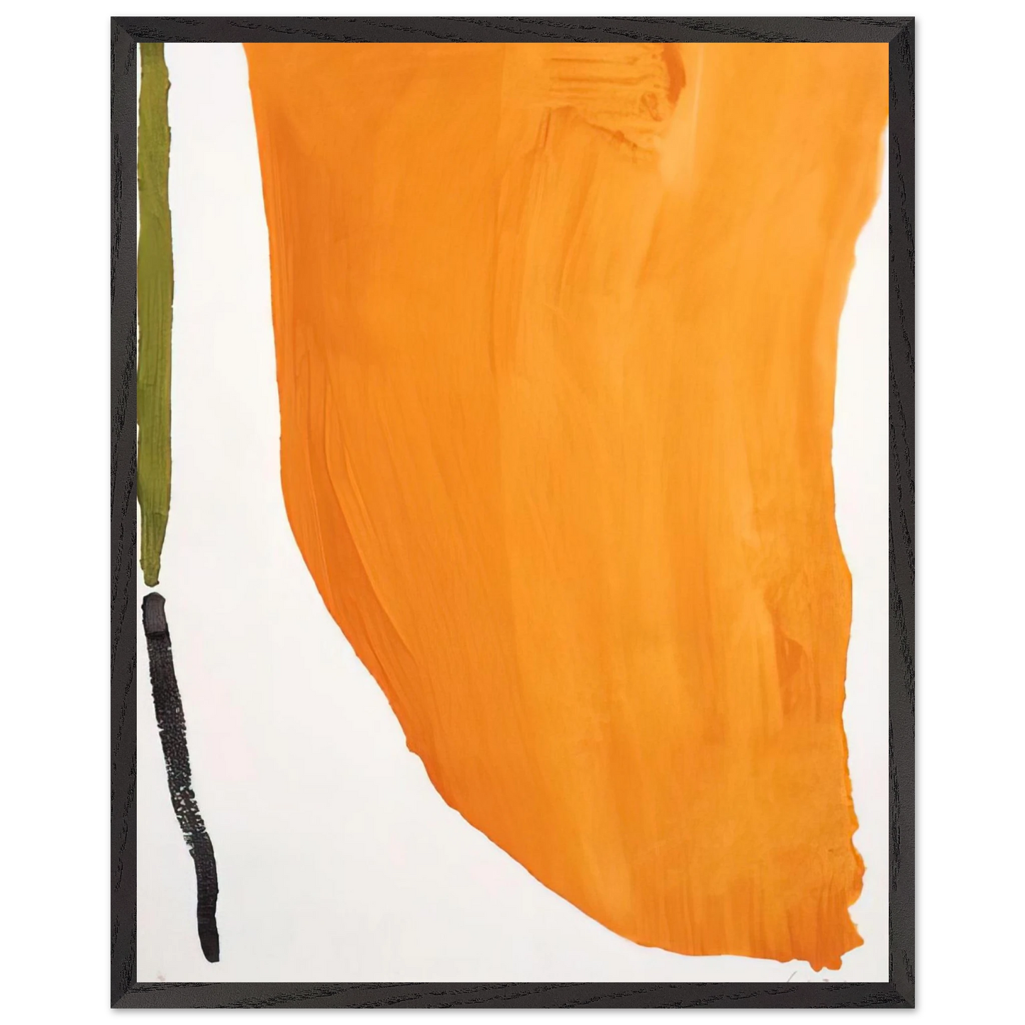 Helen Frankenthaler - Orange Downpour - 1970 Wall art - 21x29.7 cm / 8x12" - Premium Wooden Framed Poster With Fine Art Paper - Wood frame