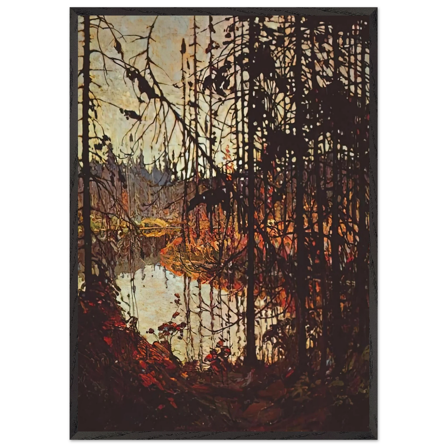 NORTHERN RIVER 1915 - Tom Thomson Framed Art Print – Black Wooden Frame - Default Title - -Framed Art Print