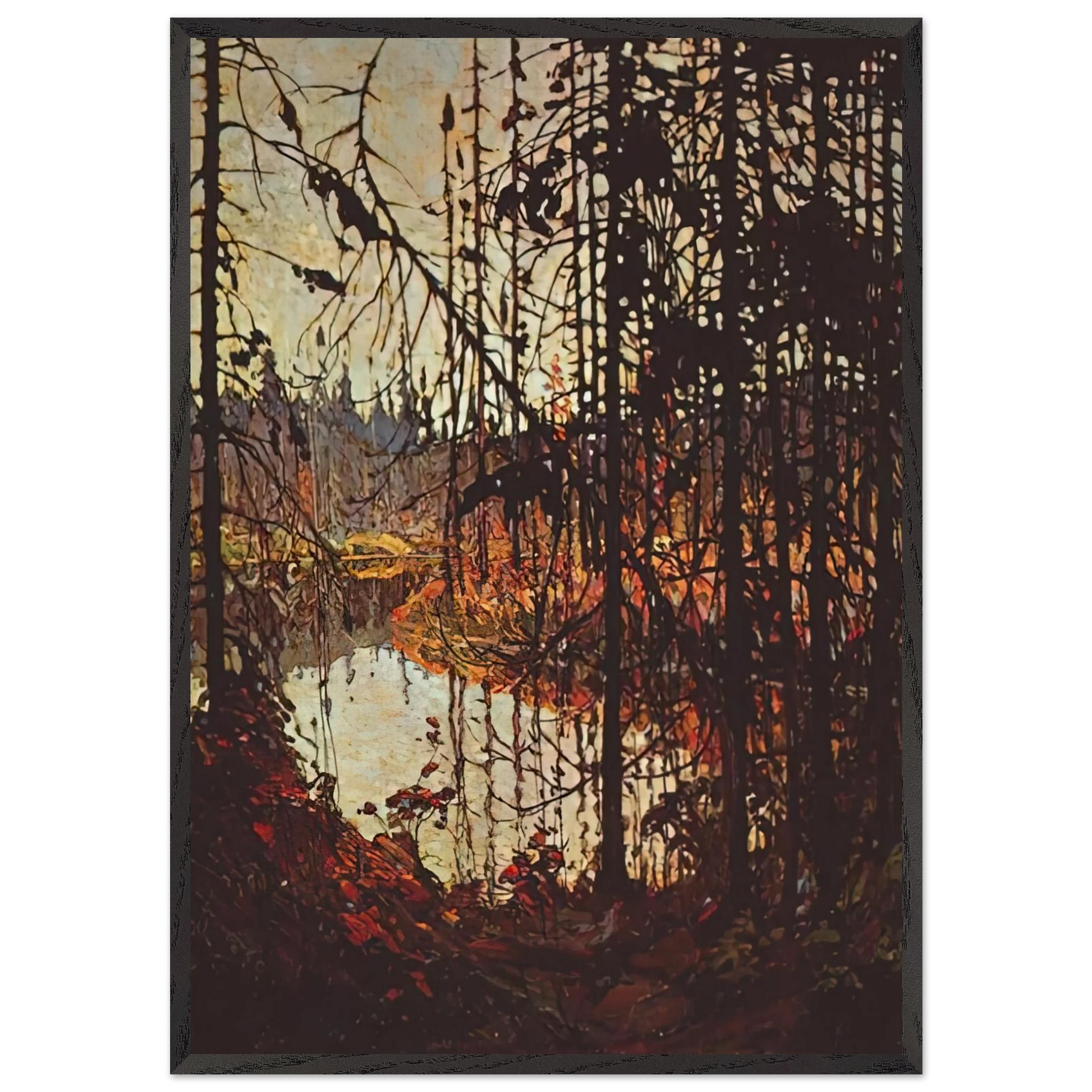 NORTHERN RIVER 1915 - Tom Thomson Framed Art Print – Black Wooden Frame - Default Title - -Framed Art Print
