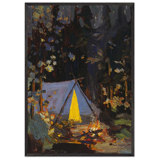 CAMPFIRE 1916 - Tom Thomson Framed Art Print – Black Wooden Frame - Default Title - -Framed Art Print