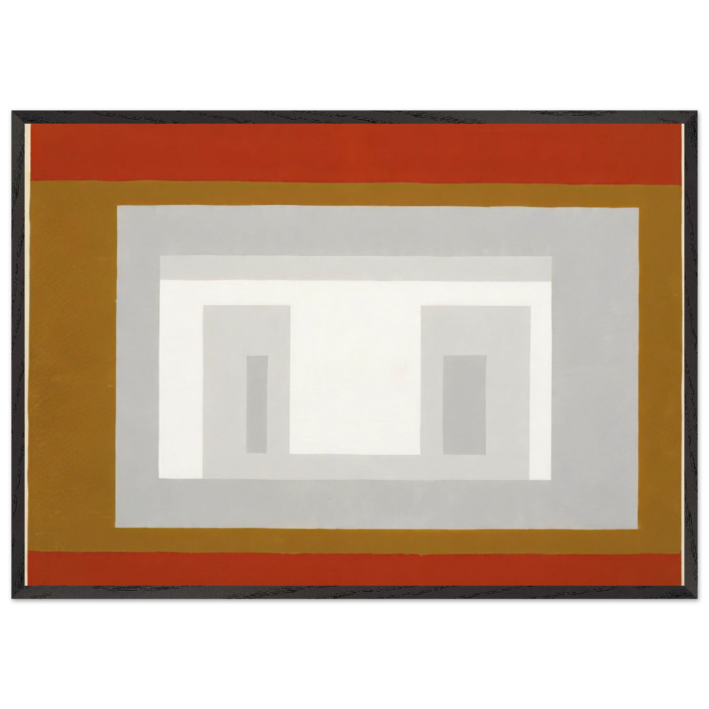 VARIANT ADOBE SETTLED 1954 - Josef Albers Framed Art Print – Black Wooden Frame - Default Title - -Framed Art Print