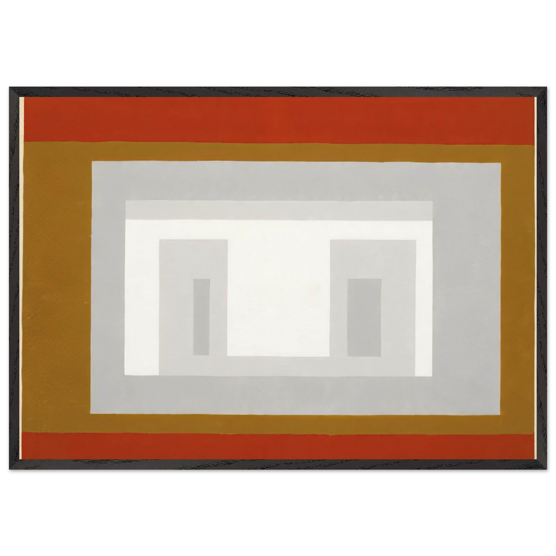 VARIANT ADOBE SETTLED 1954 - Josef Albers Framed Art Print – Black Wooden Frame - Default Title - -Framed Art Print