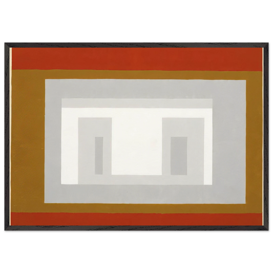 VARIANT ADOBE SETTLED 1954 - Josef Albers Framed Art Print – Black Wooden Frame - Default Title - -Framed Art Print