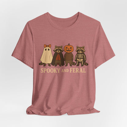 Spooky Raccoon Shirt, Funny Halloween Graphic Tee, Cute Vintage Fall T-Shirt, Trendy Womens Halloween Shirt, Feral Raccoon Tee