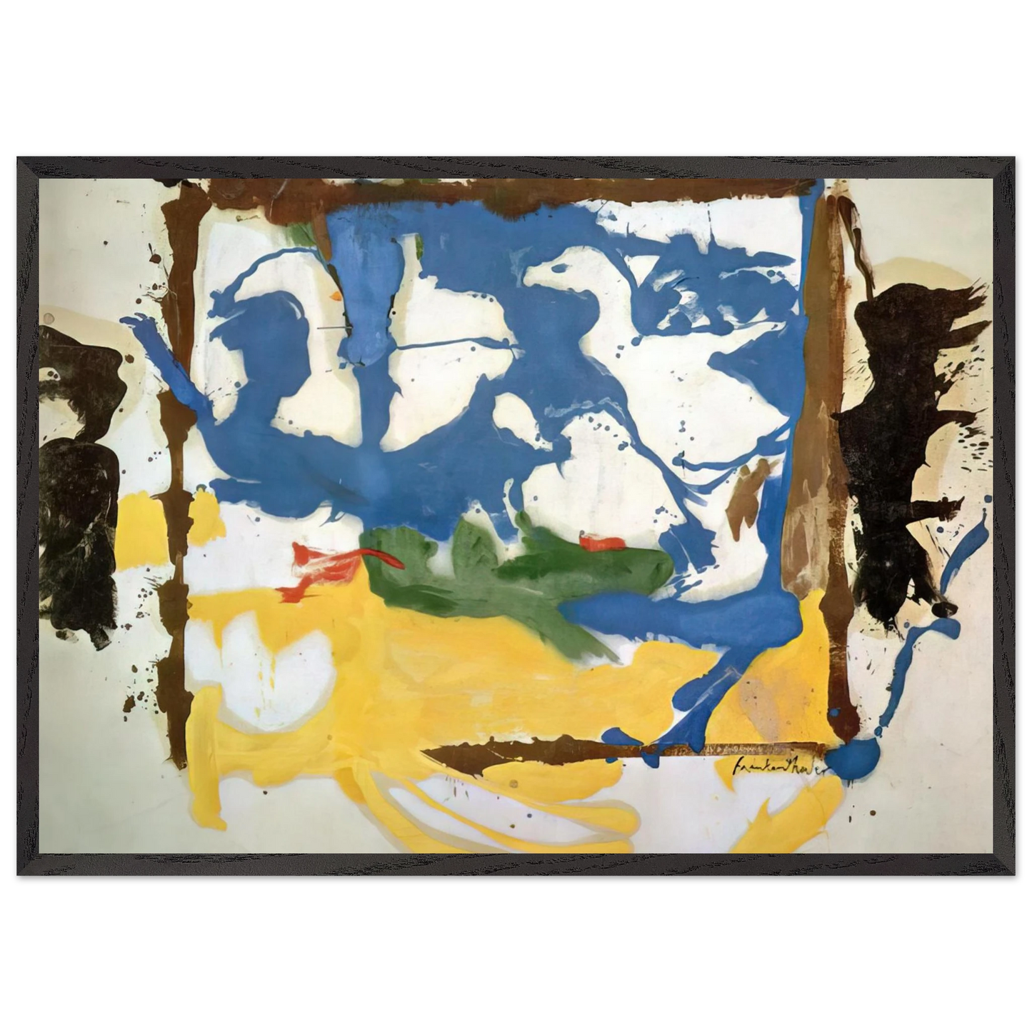 Helen Frankenthaler - Swan Lake #2 - 1961 Wall art - 40x50 cm / 16x20 inches - Premium Wooden Framed Poster With Fine Art Paper - Black frame