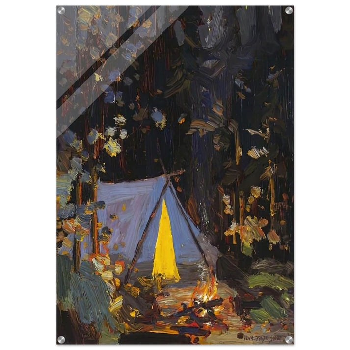 CAMPFIRE 1916 - Tom Thomson Acrylic Print - 70x100 cm / 28x40″ inches | Tom Thomson Wall Art | Tom Thomson Prints