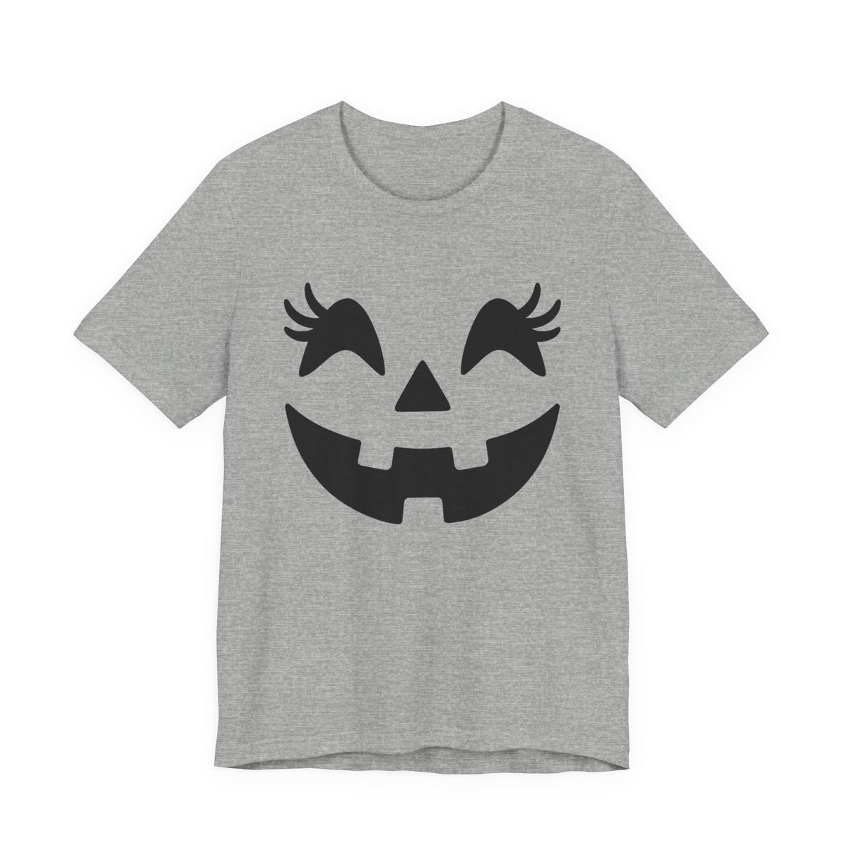 Jack O Lantern Face Pumpkin Eyelashes Halloween Women Girls T-Shirt