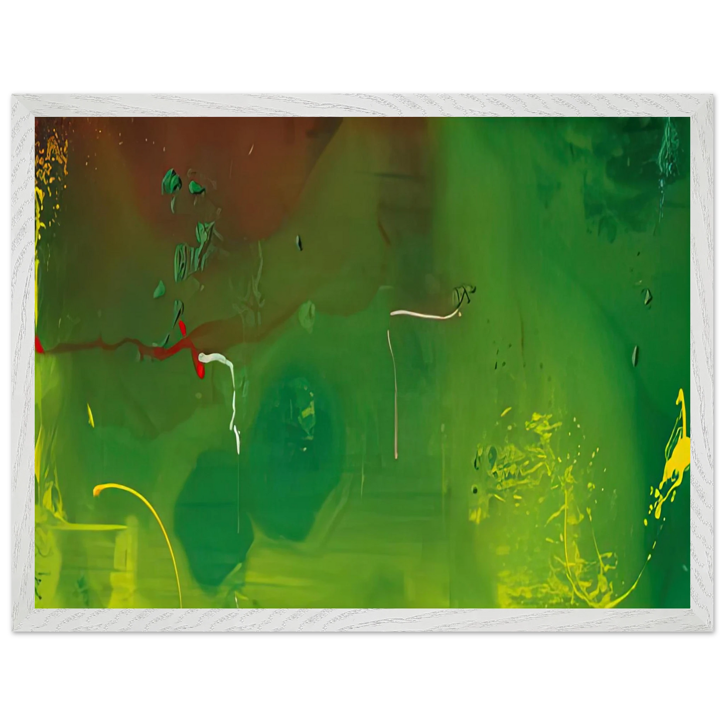 Helen Frankenthaler - Petroglyphs, 1990- Wall Art - 60x80 cm / 24x32 inches - Premium Wooden Framed Poster With Fine Art Paper - White frame