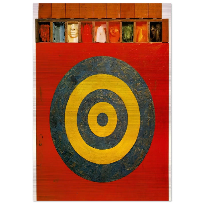 TARGET WITH PLASTER CASTS 1955 - Jasper Johns Brushed Aluminum Print - 70x100 cm / 28x40 inches | Jasper Johns Aluminum Print | Jasper Johns Prints