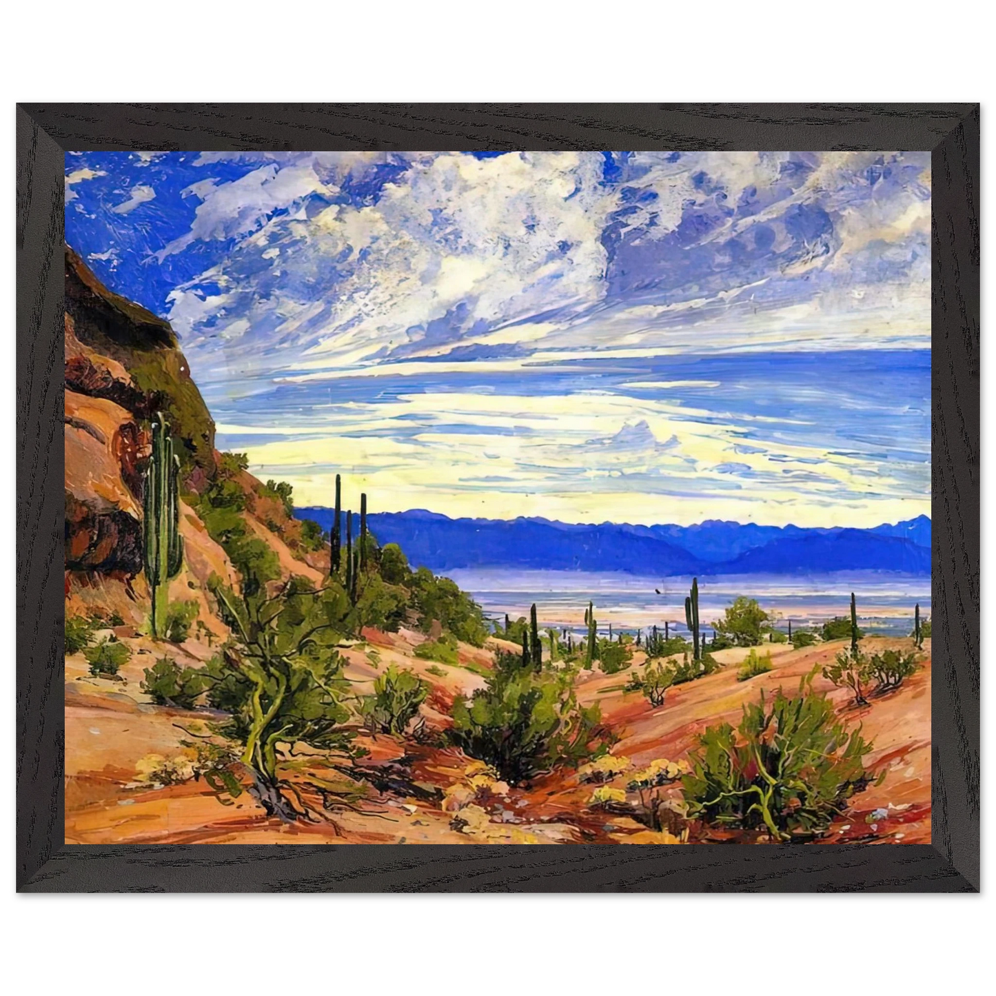 Maynard Dixon - WASHOE WICKIUP 1919 Wall art - 20x25 cm / 8x10 Inches - Premium Wooden Framed Poster With Fine Art Paper - White frame