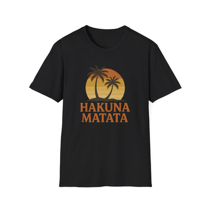 Hakuna Matata Maglietta Grafica Retro, Maglietta Positiva Senza Pensieri, T-Shirt Ispirata agli Anni '90, Top con Citazione di Buonumore, Regalo Unisex