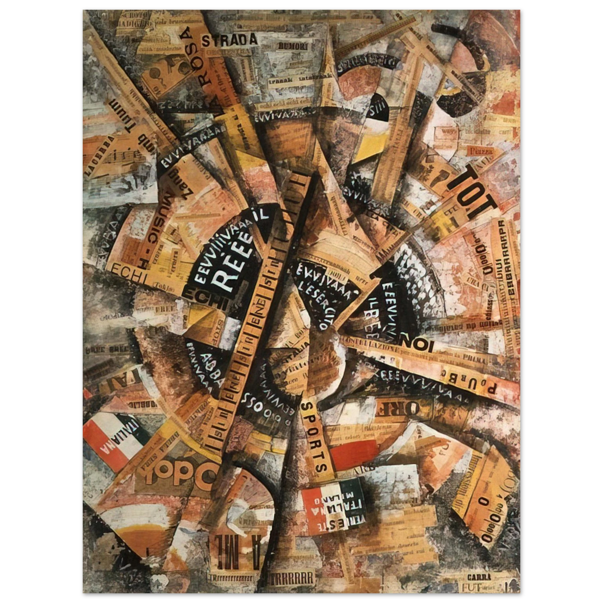 Carlo Carra - INTERVENTIONIST DEMONSTRATION PATRIOTIC HOLIDAY FREEWORD PAINTING 1914 1914 Fine Art Poster - Default Title