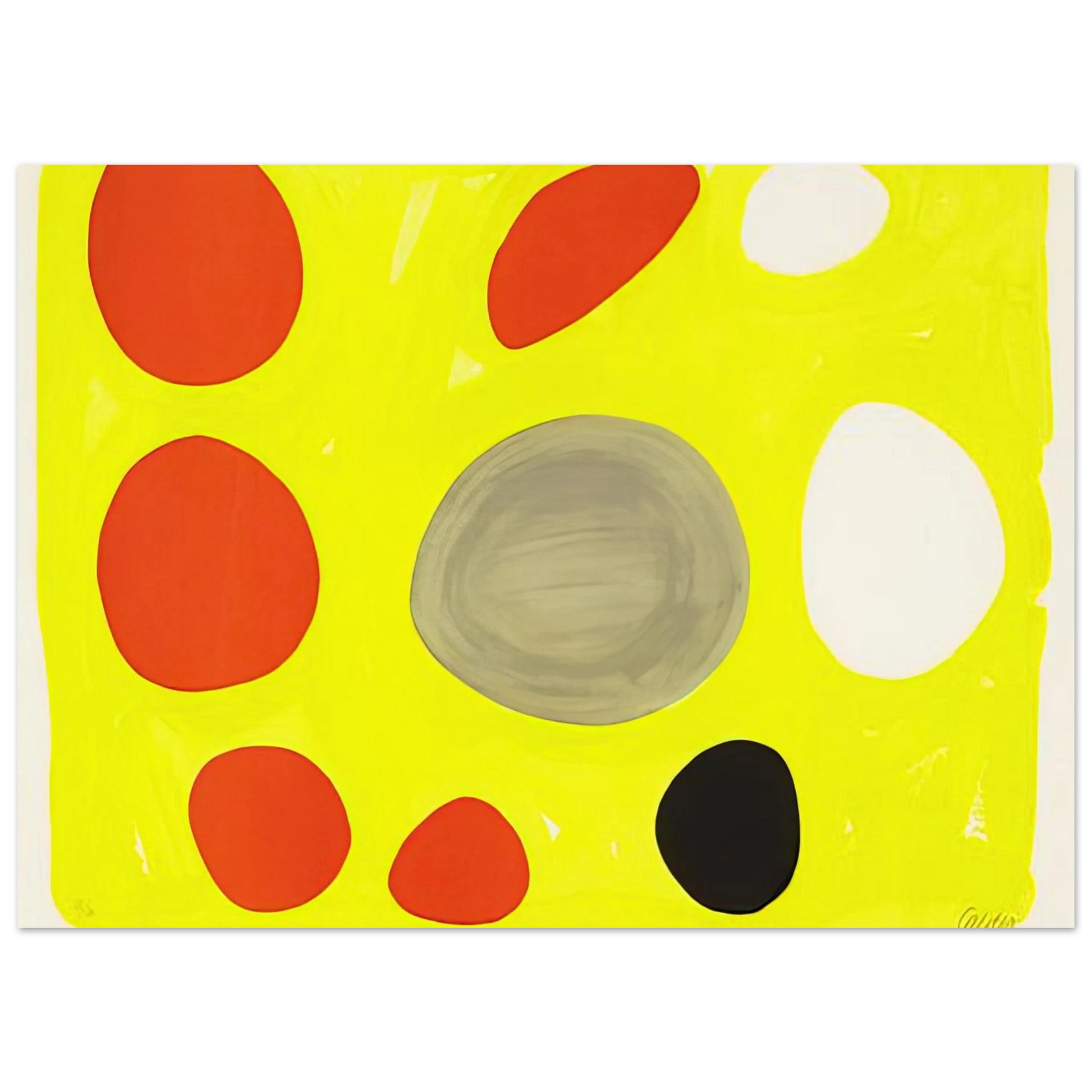 Alexander Calder - GREY OVAL 1975 Fine Art Poster - 75x100 cm / 30x40 inches