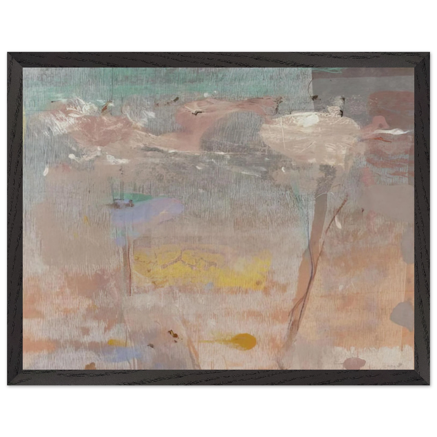 Helen Frankenthaler - Monotype I - 1981 Wall art - 40x50 cm / 16x20 inches - Premium Wooden Framed Poster With Fine Art Paper - White frame