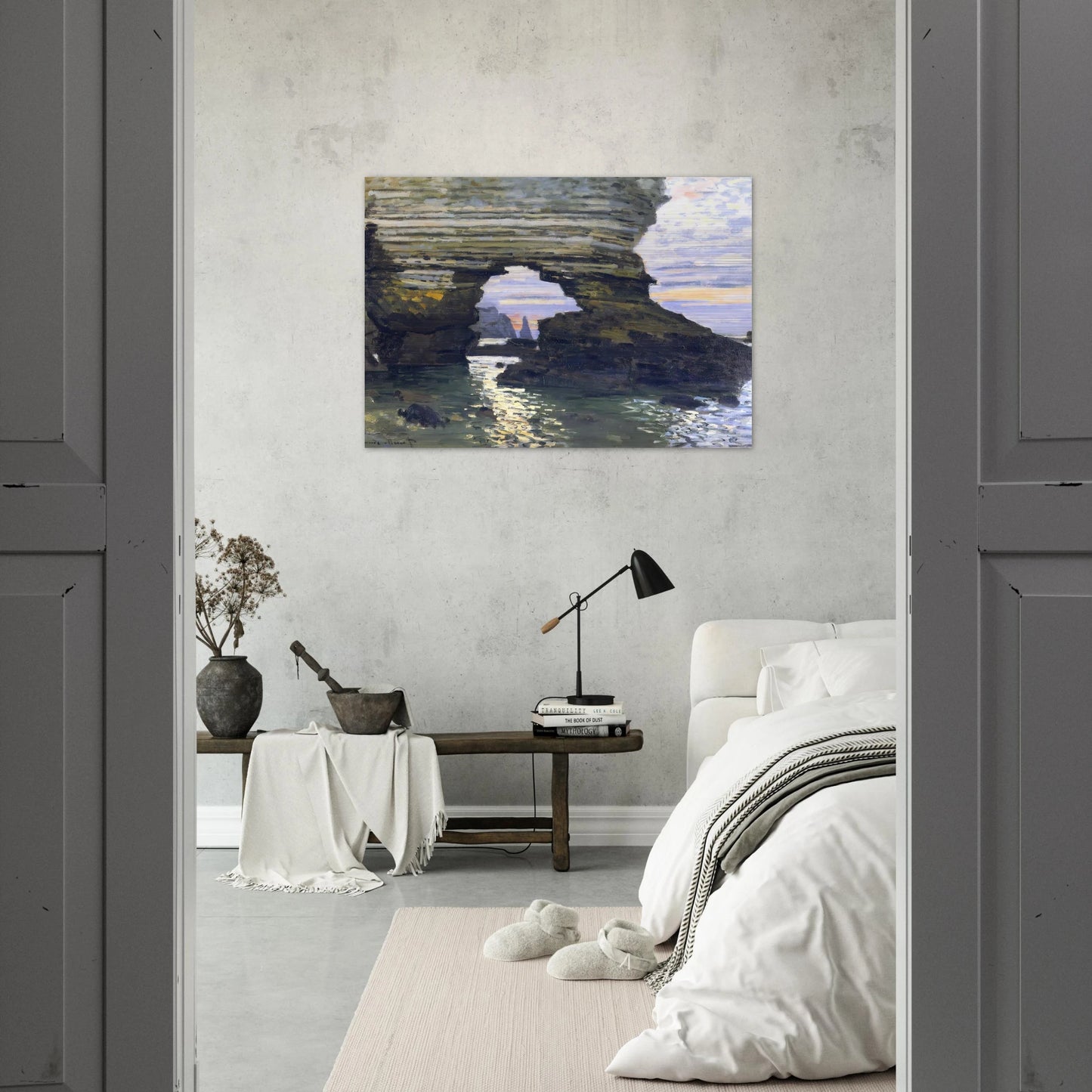 Port d `Amount Etretat - claude monet Brushed Aluminum Print - 70x100 cm / 28x40 inches | claude monet Aluminum Print | claude monet Prints