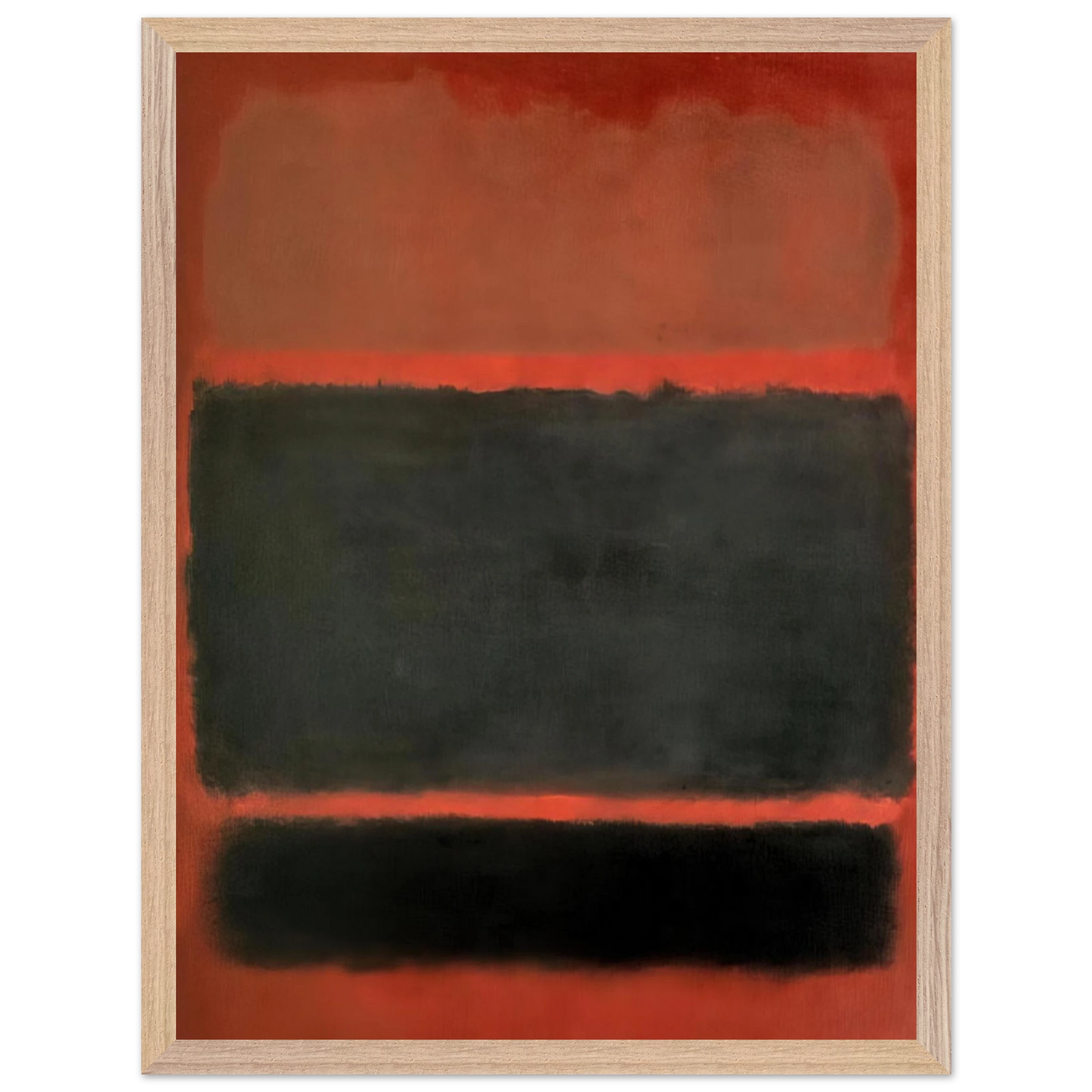 Mark Rothko - No.20 - 1957 Wall Art - 60x80 cm / 24x32 inches - Premium Wooden Framed Poster With Fine Art Paper - Black frame