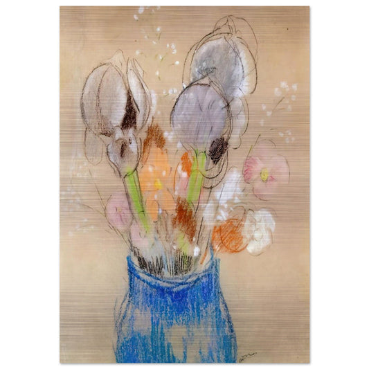 BOUQUET OF FLOWERS 4 - Odilon Redon Brushed Aluminum Print - 70x100 cm / 28x40 inches | Odilon Redon Aluminum Print | Odilon Redon Prints