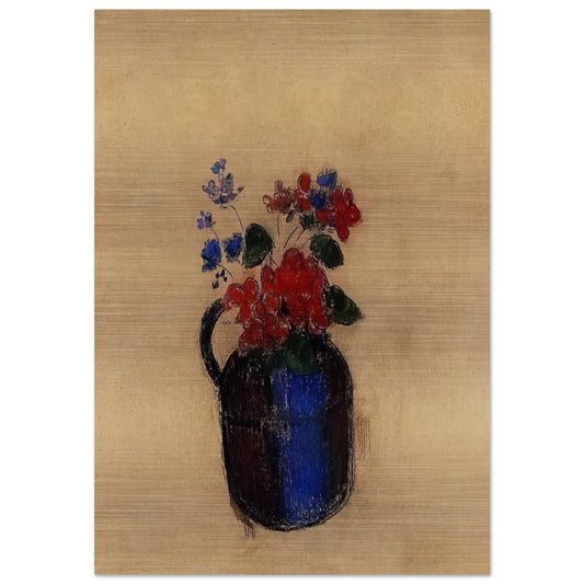 SMALL BOUQUET IN A PITCHER - Odilon Redon Brushed Aluminum Print - 70x100 cm / 28x40 inches | Odilon Redon Aluminum Print | Odilon Redon Prints