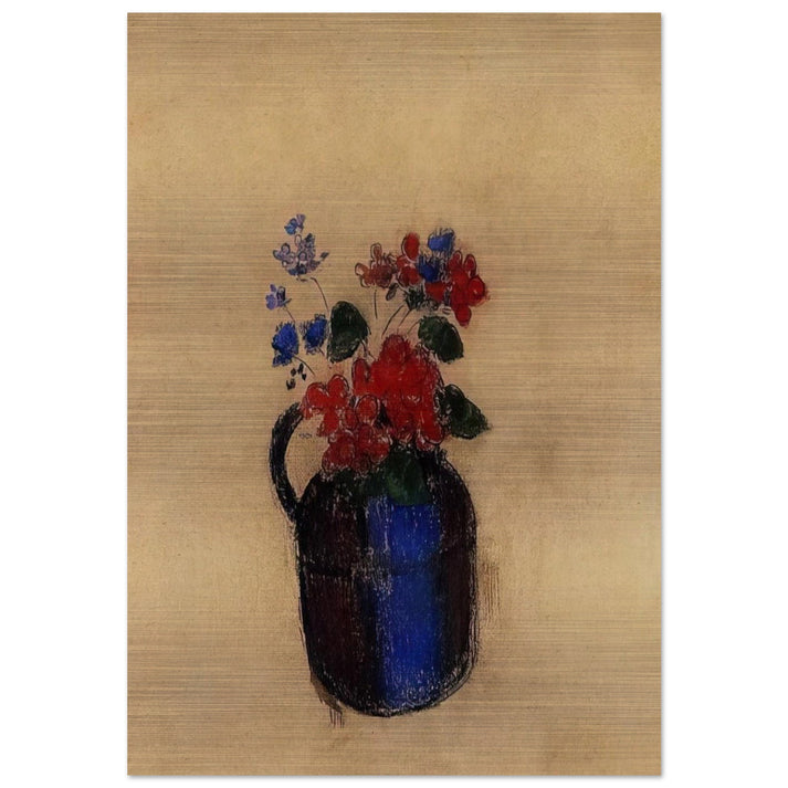 SMALL BOUQUET IN A PITCHER - Odilon Redon Brushed Aluminum Print - 70x100 cm / 28x40 inches | Odilon Redon Aluminum Print | Odilon Redon Prints