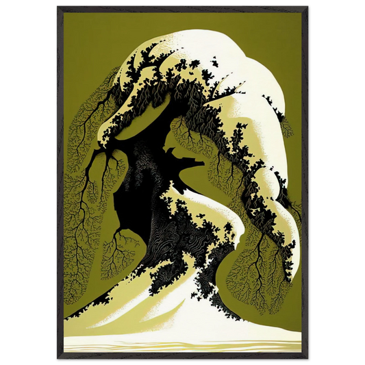 Snow Laden - Eyvind Earle Framed Art Print – Black Wooden Frame - Default Title - -Framed Art Print