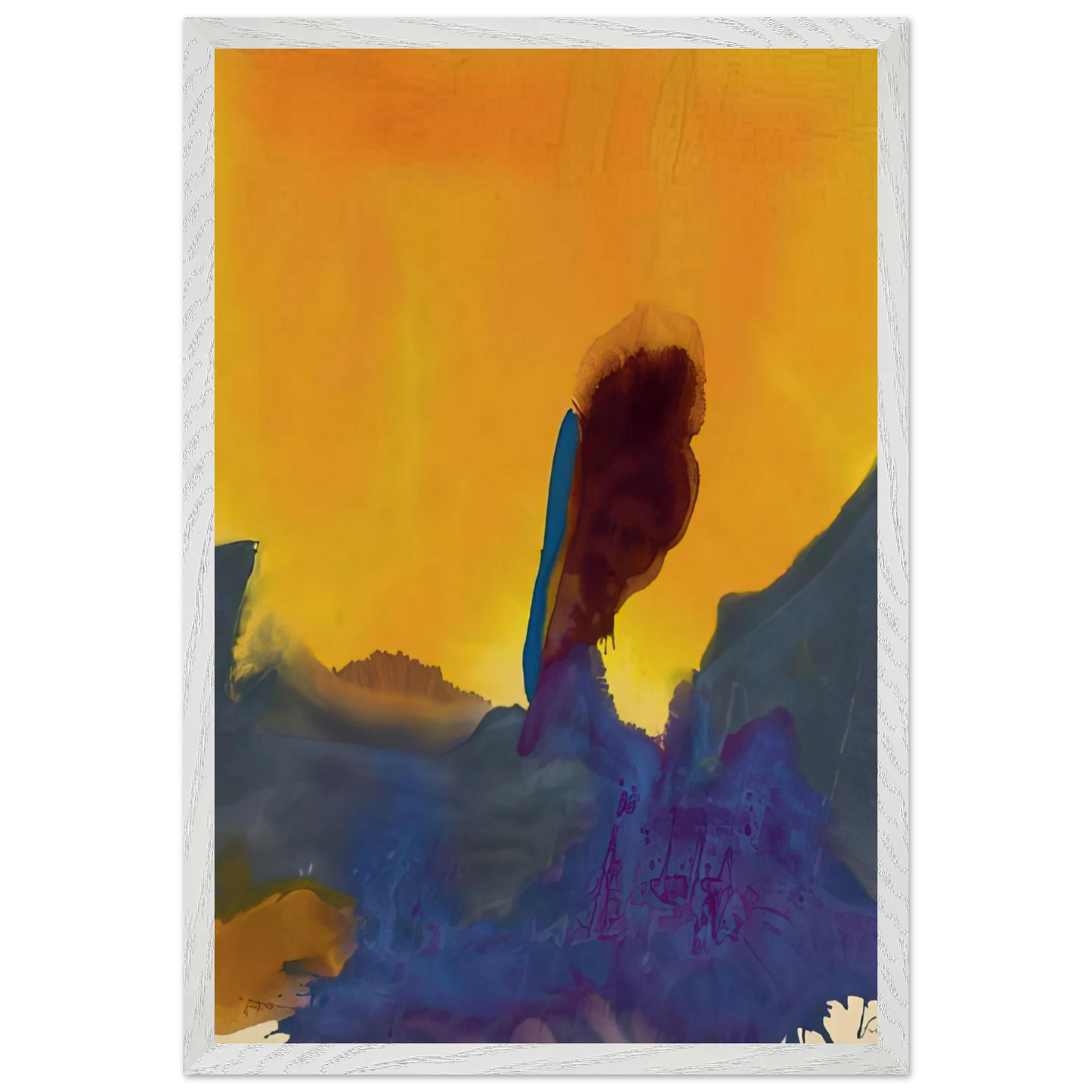 Helen Frankenthaler - Glow II - 1968 Wall art - A3 (29.7 x 42  cm) - Premium Wooden Framed Poster With Fine Art Paper - Wood frame