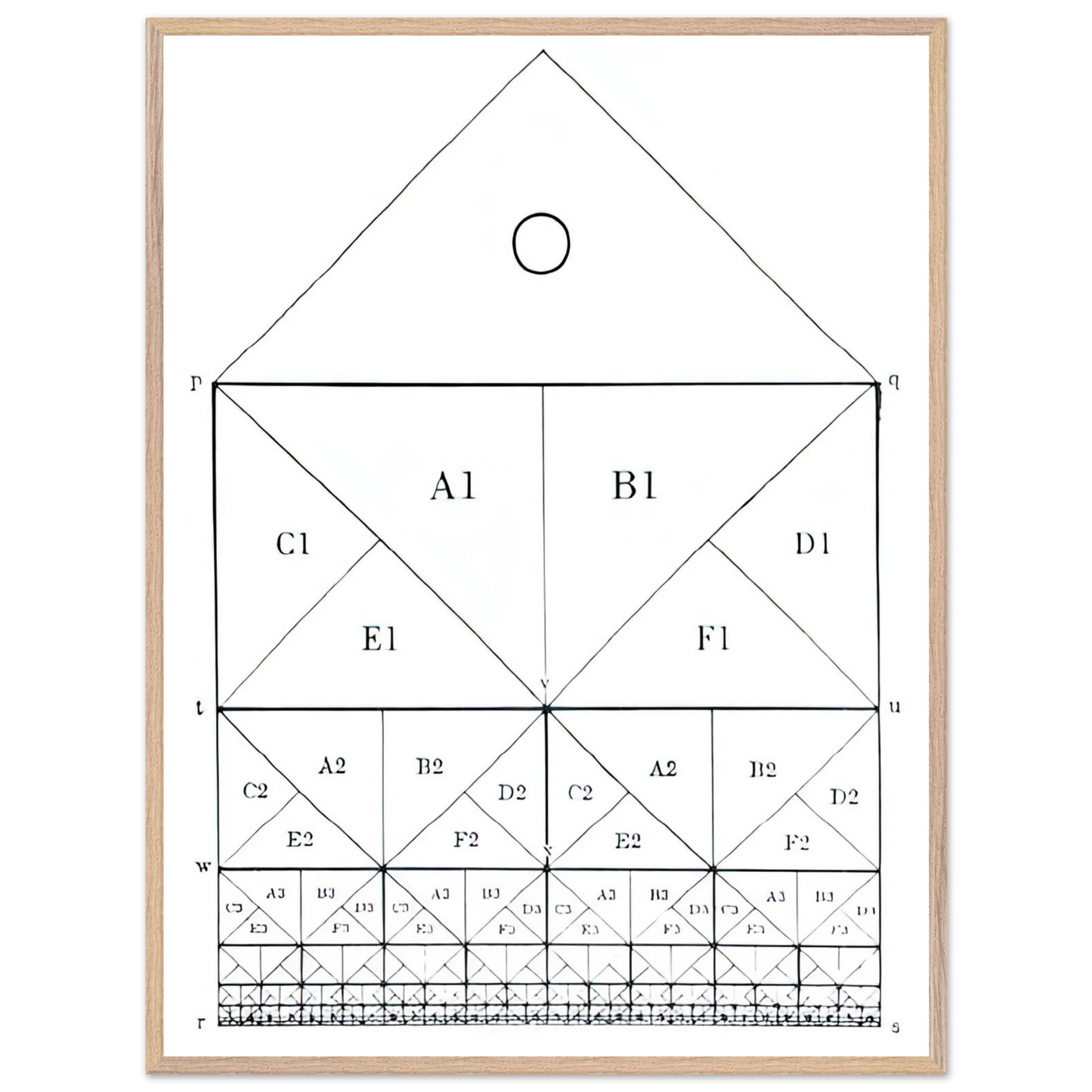 MC Escher - SCHEME Wall Art - 30x40 cm / 12x16 inches - Premium Wooden Framed Poster With Fine Art Paper - Wood frame