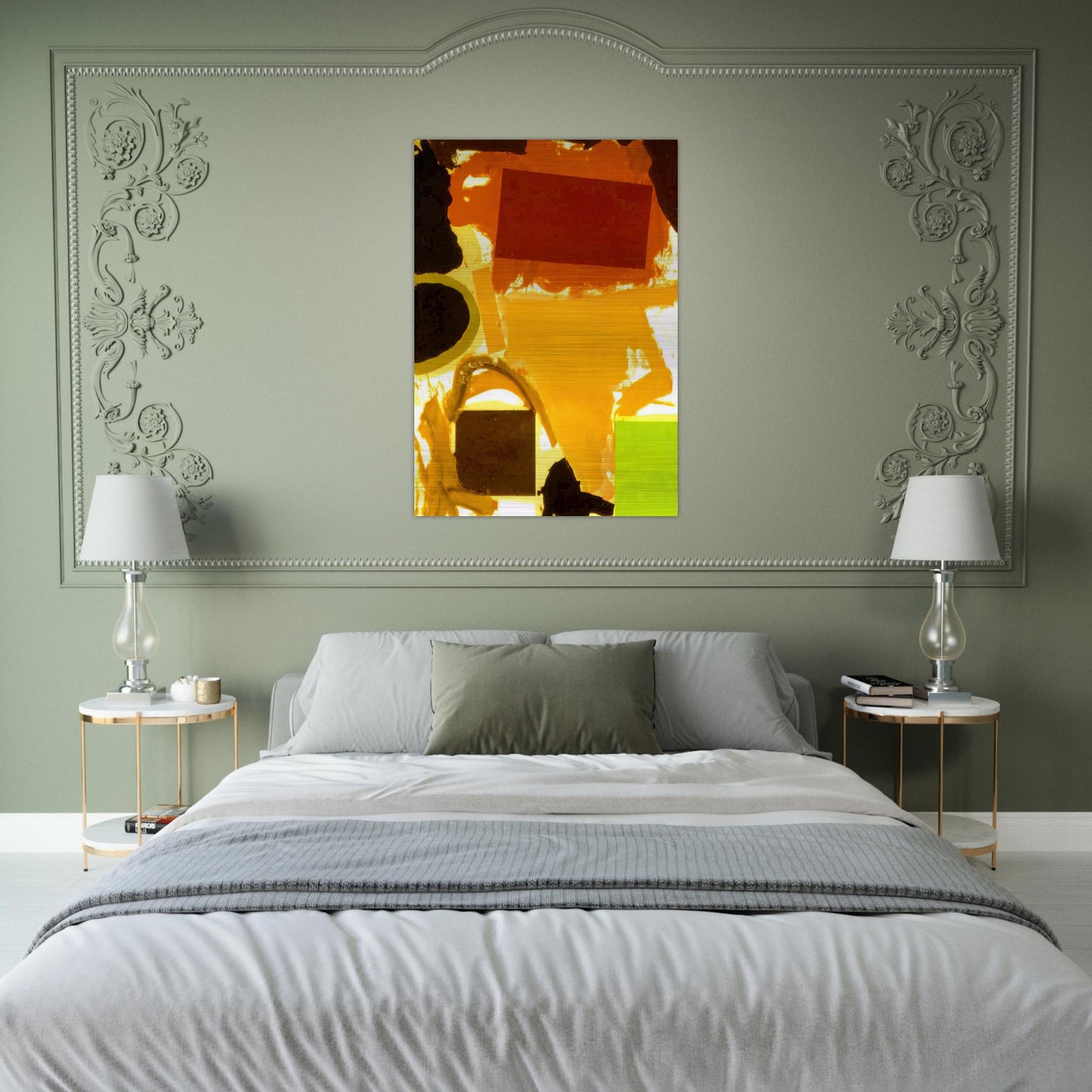 Abstract Painting with Boxes 2 - 1963 - Ronnie Landfield Brushed Aluminum Print - 70x100 cm / 28x40 inches | Ronnie Landfield Aluminum Print | Ronnie Landfield Prints