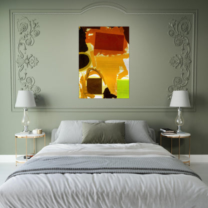 Abstract Painting with Boxes 2 - 1963 - Ronnie Landfield Brushed Aluminum Print - 70x100 cm / 28x40 inches | Ronnie Landfield Aluminum Print | Ronnie Landfield Prints