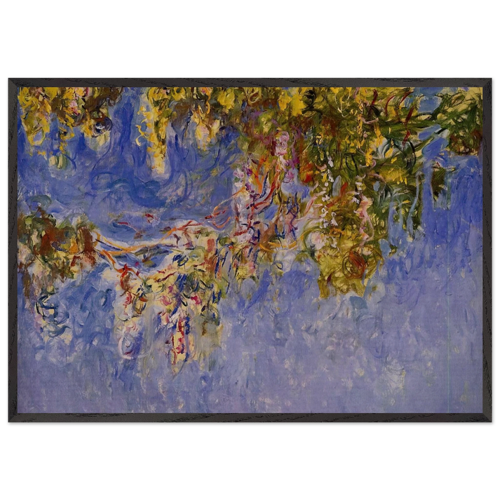 Wisteria - claude monet 70x100 cm / 28x40 inches Framed Art Print – Black Wooden Frame