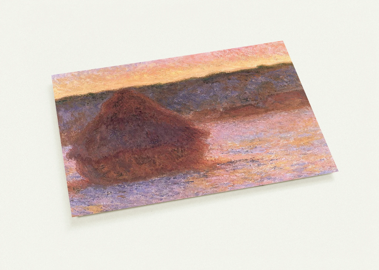 Haystacks at Sunset, Frosty Weather By claude monet Pack of 10 Post Cards | claude monet Post Cards | A6 (10.5 x 14.8 cm) - 4.1 x 5.8 inches