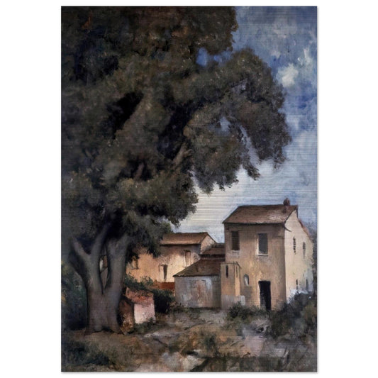 MERIGGIO 1927 - Carlo Carra Brushed Aluminum Print - 70x100 cm / 28x40 inches | Carlo Carra Aluminum Print | Carlo Carra Prints