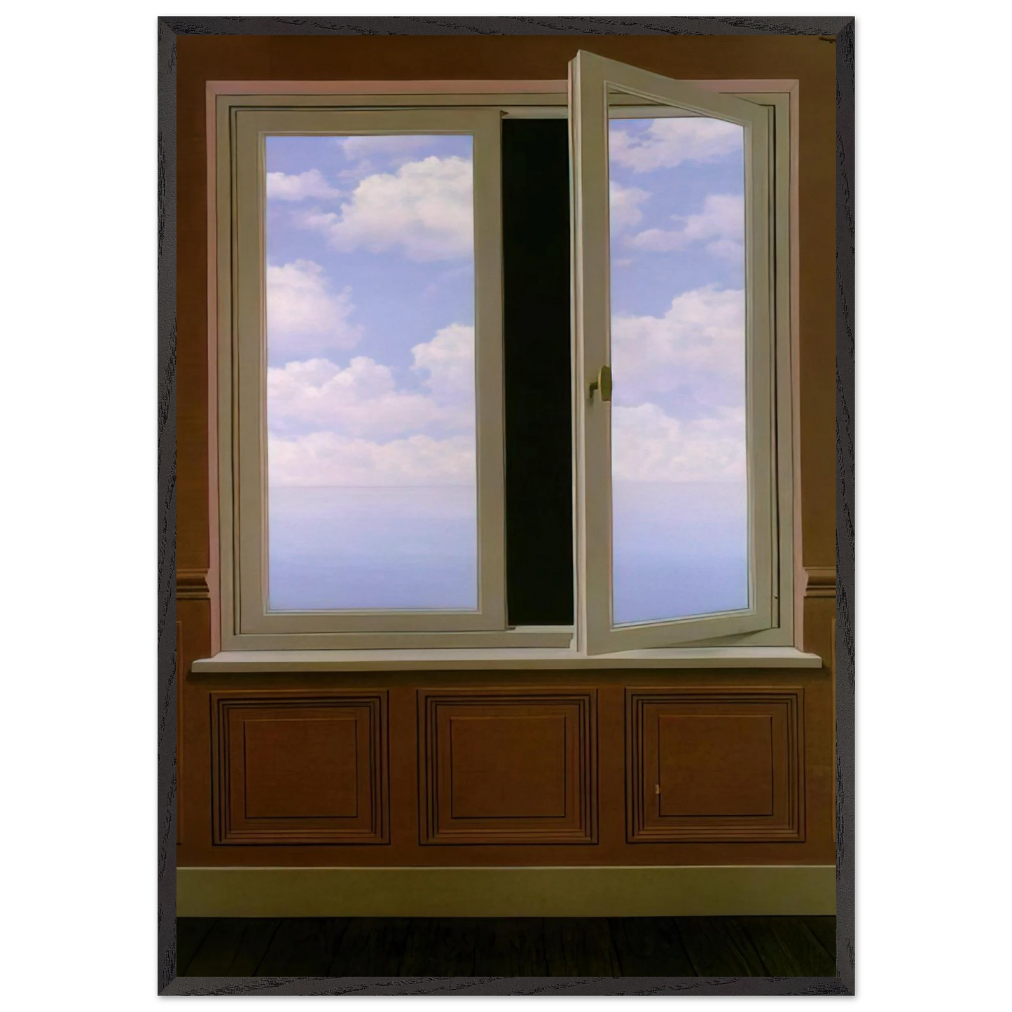THE LOOKING GLASS 1963 - Rene Magritte Framed Art Print – Black Wooden Frame - Default Title - -Framed Art Print