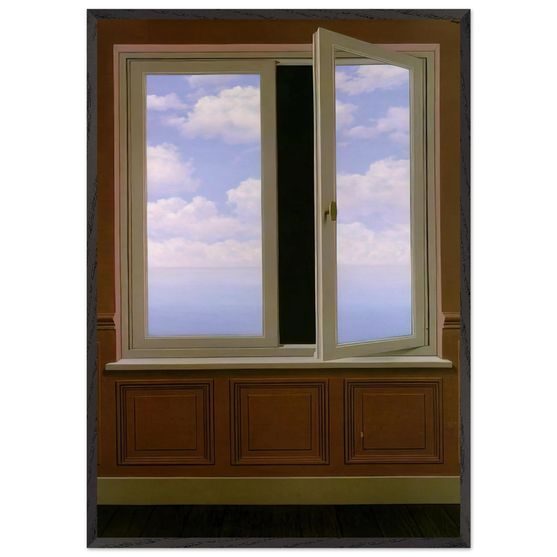 THE LOOKING GLASS 1963 - Rene Magritte Framed Art Print – Black Wooden Frame - Default Title - -Framed Art Print