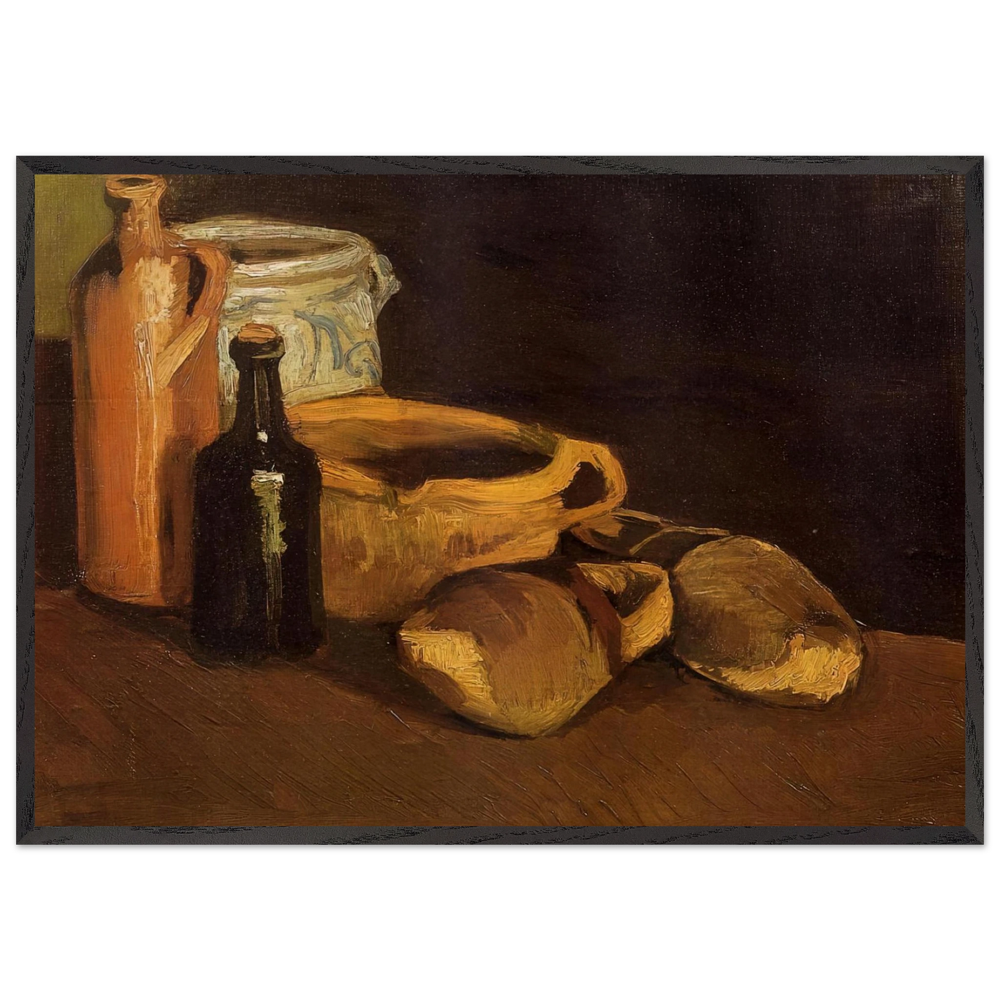 Still Life with Clogs and Pots - Vincent van Gogh Framed Art Print – Black Wooden Frame - Default Title - -Framed Art Print