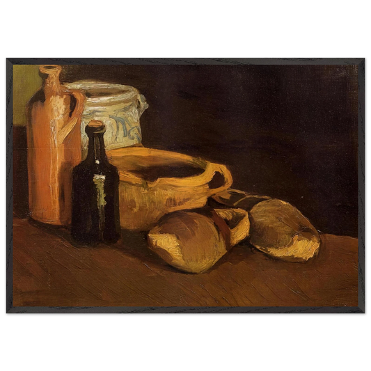 Still Life with Clogs and Pots - Vincent van Gogh Framed Art Print – Black Wooden Frame - Default Title - -Framed Art Print