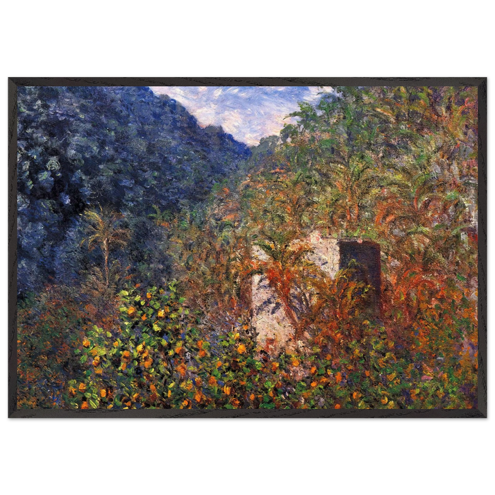 The Valley of Sasso Blue Effect - claude monet 70x100 cm / 28x40 inches Framed Art Print – Black Wooden Frame
