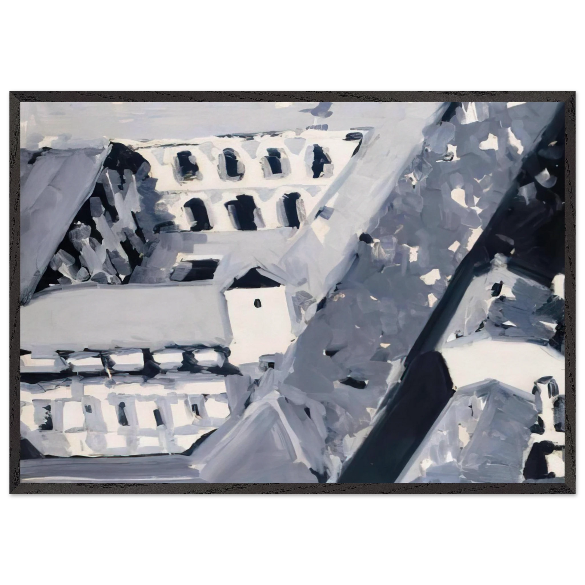 TOWNSCAPE M5 1968 - Gerhard Richter Framed Art Print – Black Wooden Frame - Default Title - -Framed Art Print