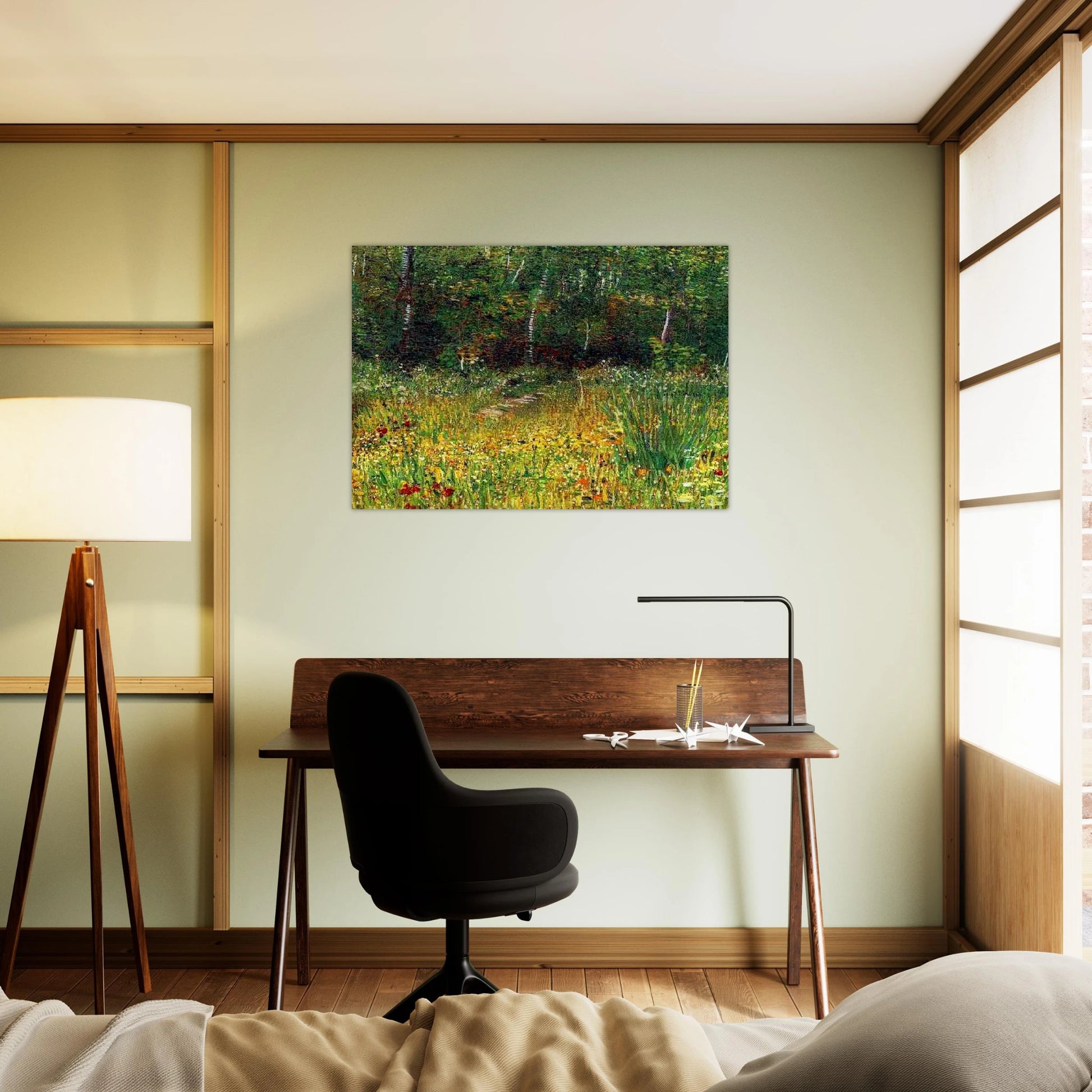 Park at Asnieres in Spring - Vincent van Gogh Brushed Aluminum Print - 70x100 cm / 28x40 inches | Vincent van Gogh Aluminum Print | Vincent van Gogh Prints