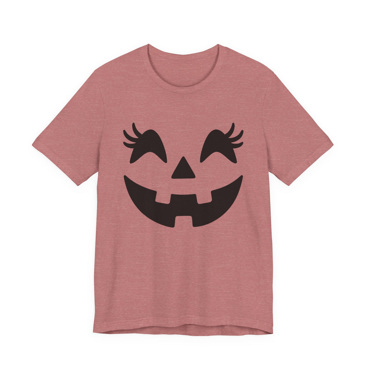 Jack O Lantern Face Pumpkin Eyelashes Halloween Women Girls T-Shirt