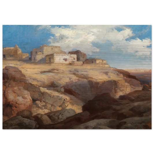 A Bit of Acoma New Mexico - Thomas Moran Brushed Aluminum Print - 70x100 cm / 28x40 inches | Thomas Moran Aluminum Print | Thomas Moran Prints
