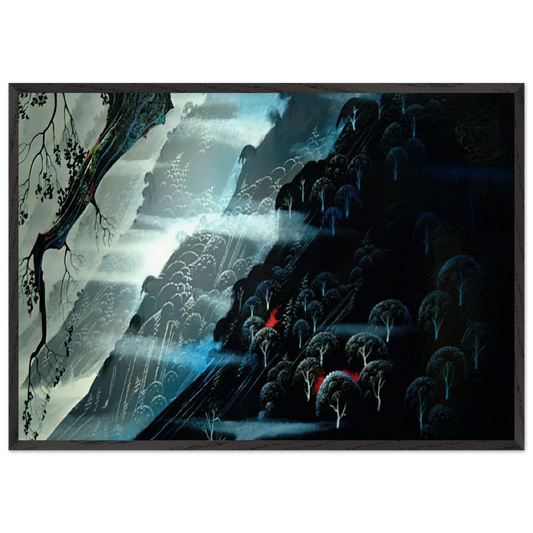 Coastline Fogl - Eyvind Earle Framed Art Print – Black Wooden Frame - Default Title - -Framed Art Print