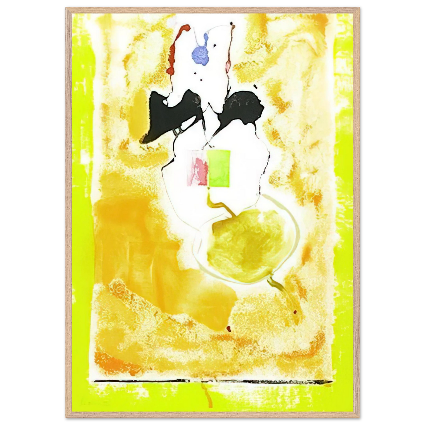 Helen Frankenthaler - Solar Imp - 2001 Wall art - 15x20 cm / 6x8 inches - Premium Wooden Framed Poster With Fine Art Paper - Wood frame