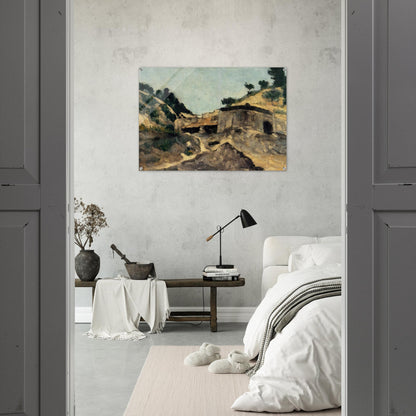 Landscape with Watermill - Paul Cézanne Acrylic Print - 70x100 cm / 28x40″ inches | Paul Cézanne Wall Art | Paul Cézanne Prints