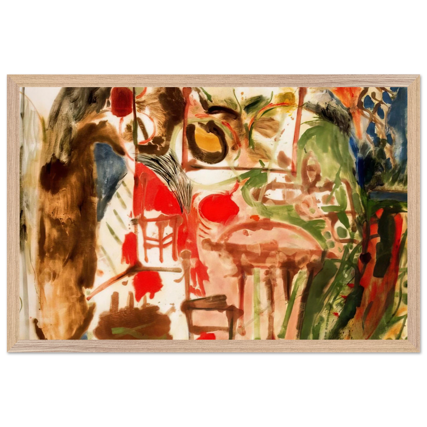 Helen Frankenthaler - Interior - 1957 Wall art - 27x35 cm / 11x14 inches - Premium Wooden Framed Poster With Fine Art Paper - White frame