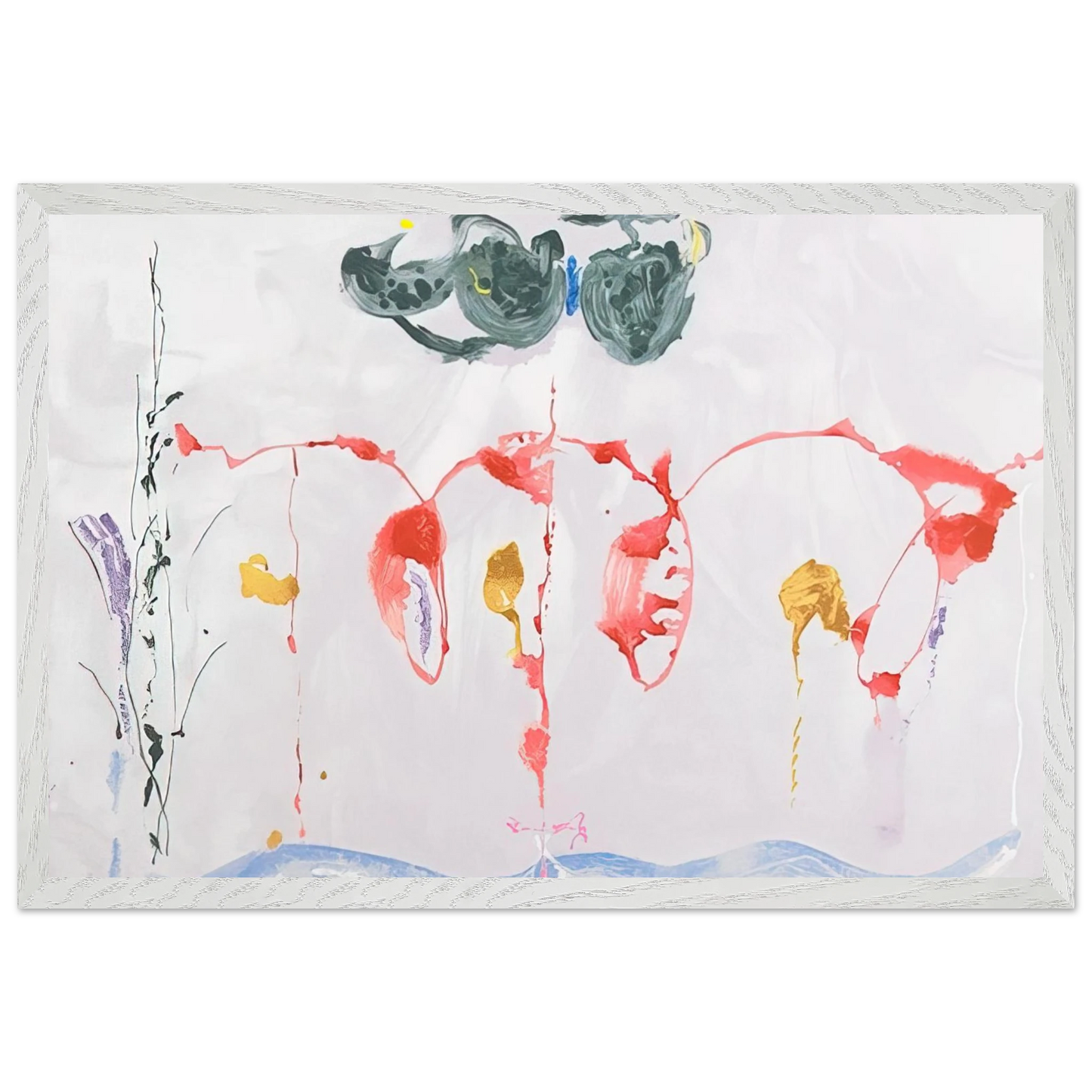 Helen Frankenthaler - Aerie - 2009 Wall art - 50x70 cm / 20x28 inches - Premium Wooden Framed Poster With Fine Art Paper - Black frame