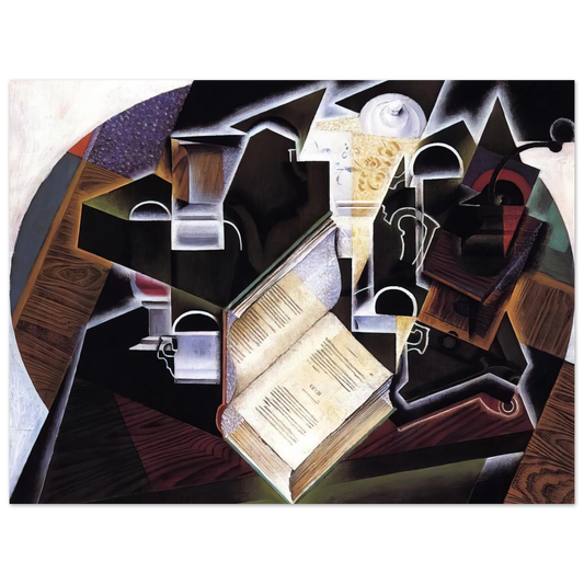 Juan Gris - BOOK PIPE AND GLASSES Fine Art Poster - Default Title
