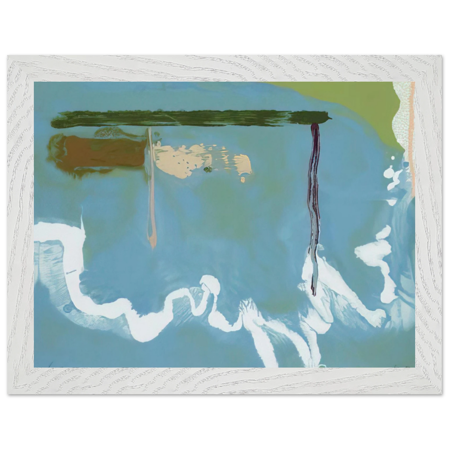 Helen Frankenthaler - Skywriting - 1997 Wall art - 70x100 cm / 28x40 inches - Premium Wooden Framed Poster With Fine Art Paper - Black frame