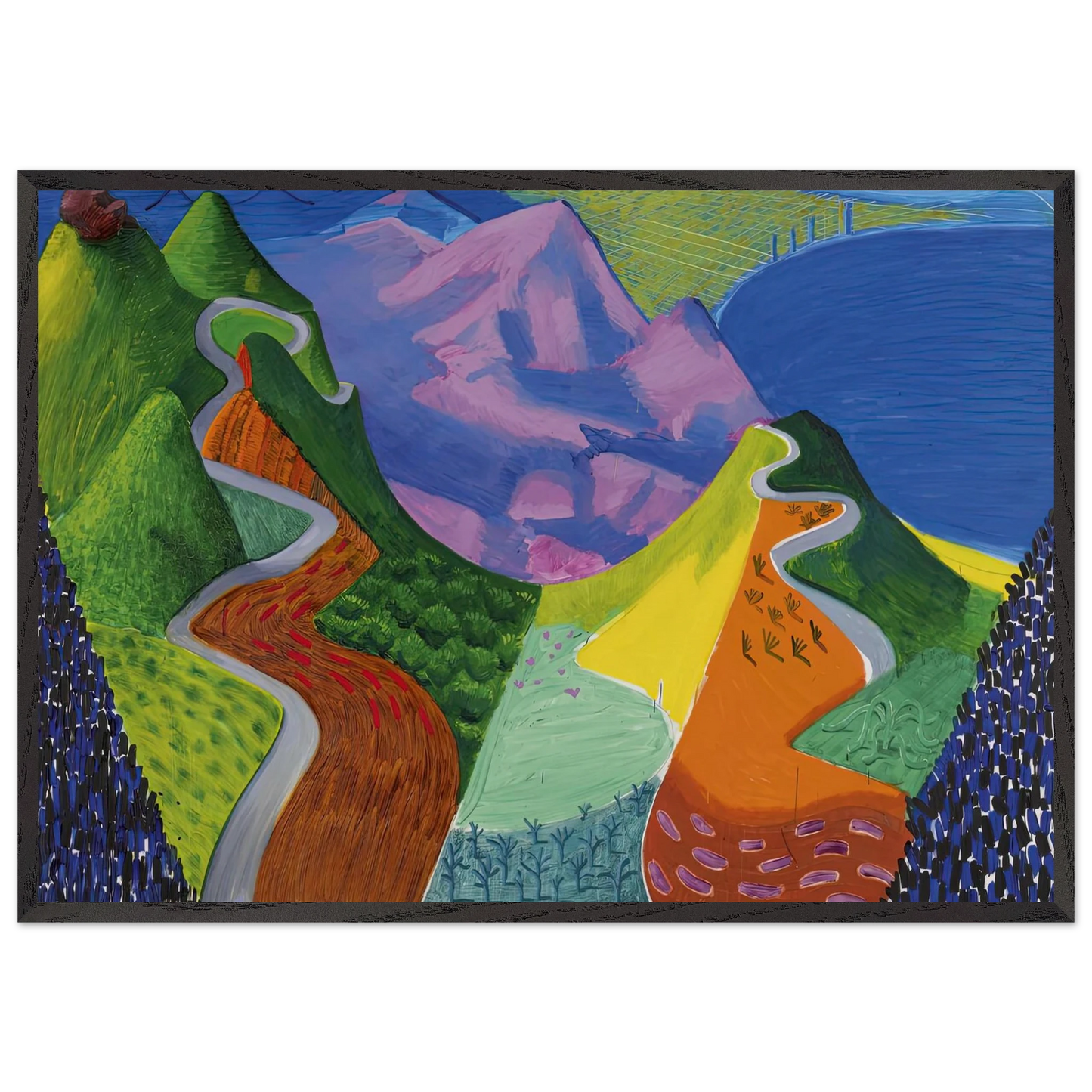 David Hockney N2 - David Hockney 70x100 cm / 28x40 inches Framed Art Print – Black Wooden Frame | David Hockney Art | Artwork by David Hockney