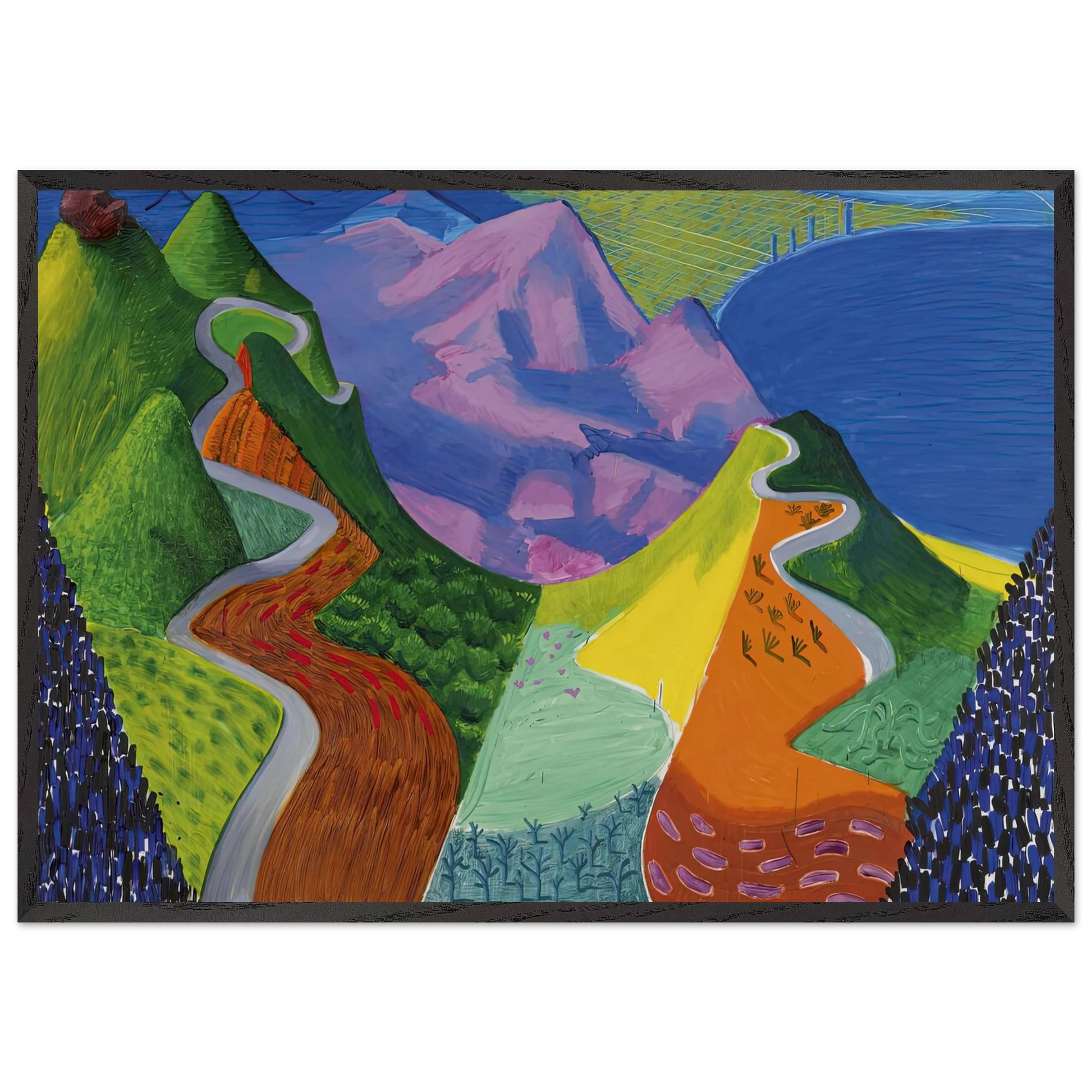 David Hockney N2 - David Hockney 70x100 cm / 28x40 inches Framed Art Print – Black Wooden Frame | David Hockney Art | Artwork by David Hockney