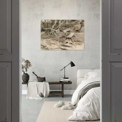 The Bench - Vincent van Gogh Brushed Aluminum Print - 70x100 cm / 28x40 inches | Vincent van Gogh Aluminum Print | Vincent van Gogh Prints